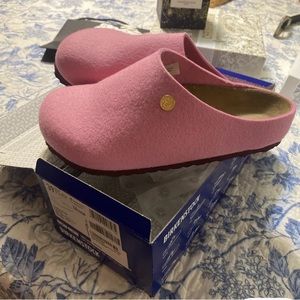 Kaprun Birkenstocks dusty rose bubblegum pink wool mules 39  like a wide 9 / 10
